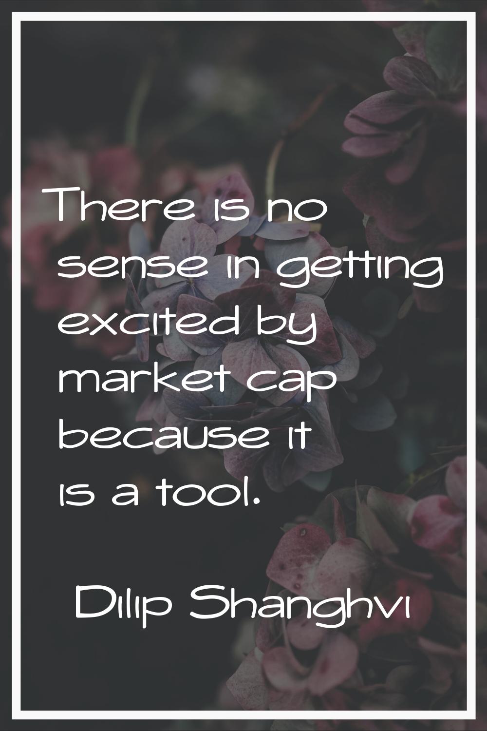 There is no sense in getting excited by market cap because it is a tool.