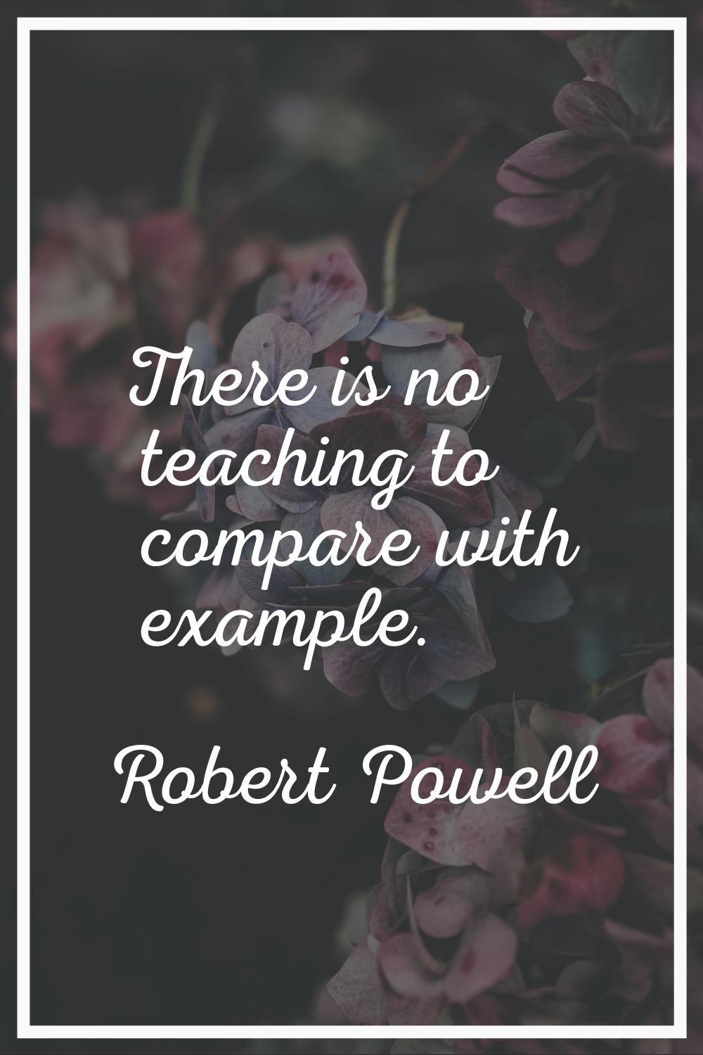 There is no teaching to compare with example.
