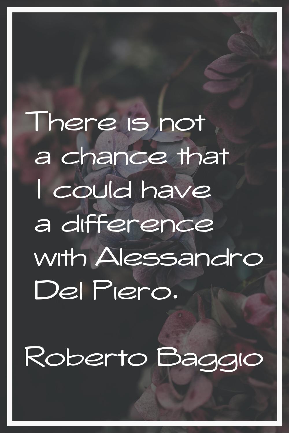There is not a chance that I could have a difference with Alessandro Del Piero.