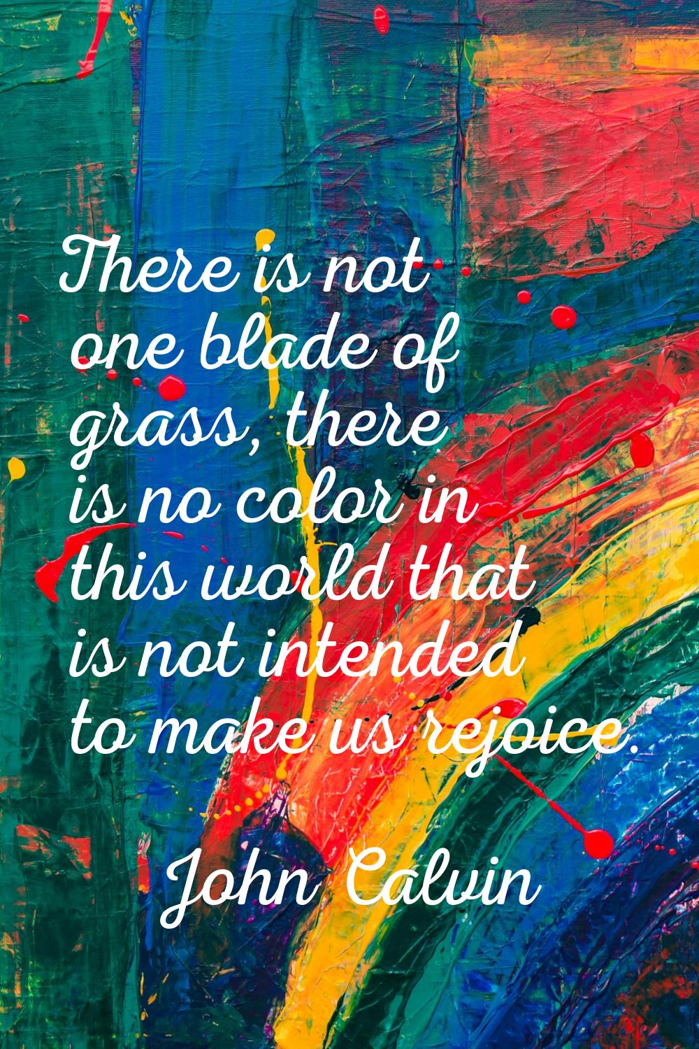 There is not one blade of grass, there is no color in this world that is not intended to make us re