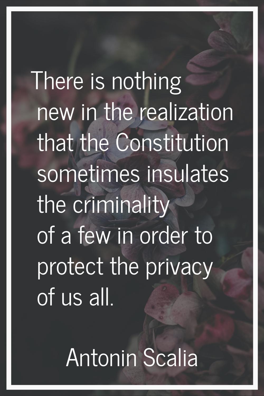 There is nothing new in the realization that the Constitution sometimes insulates the criminality o