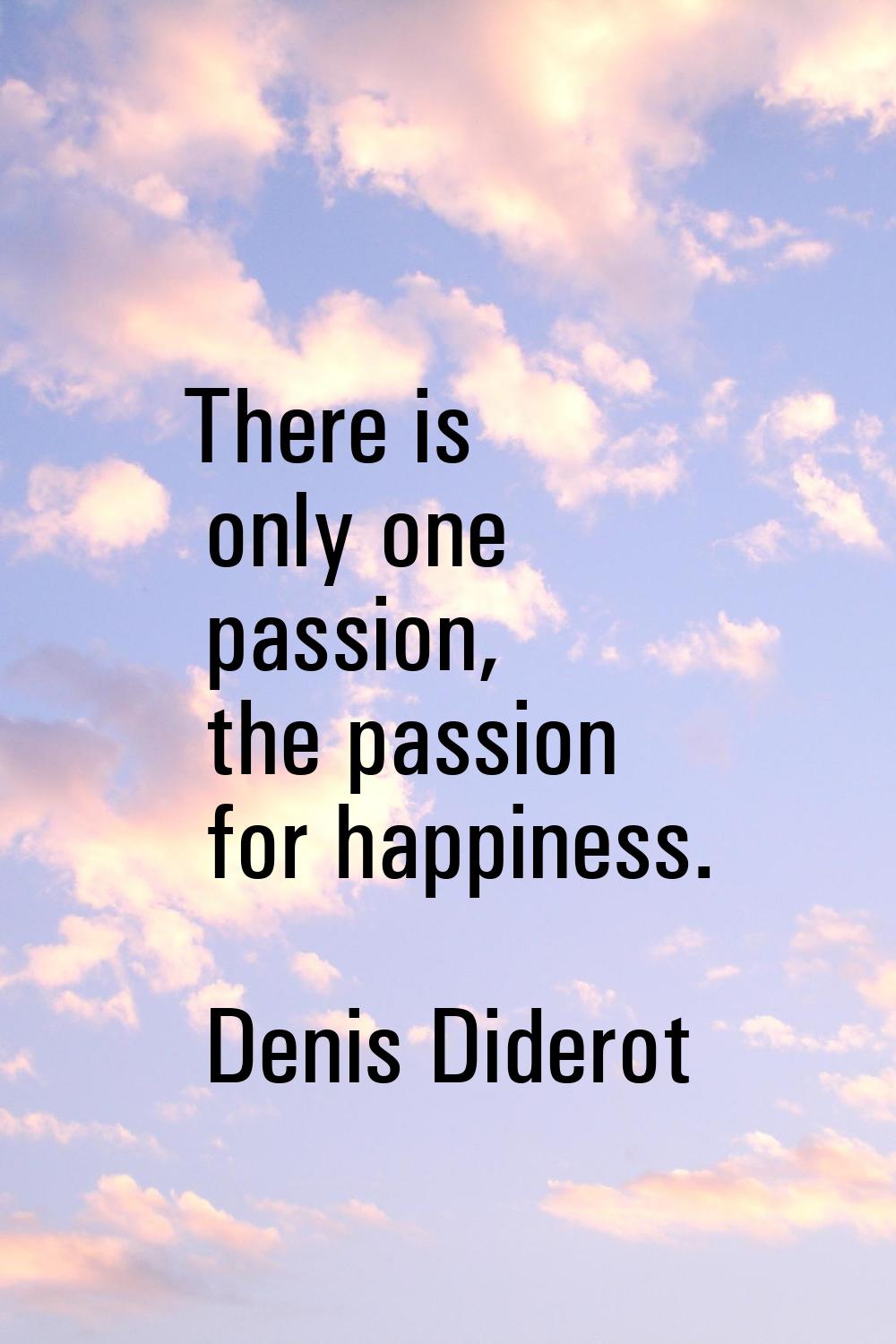 There is only one passion, the passion for happiness.