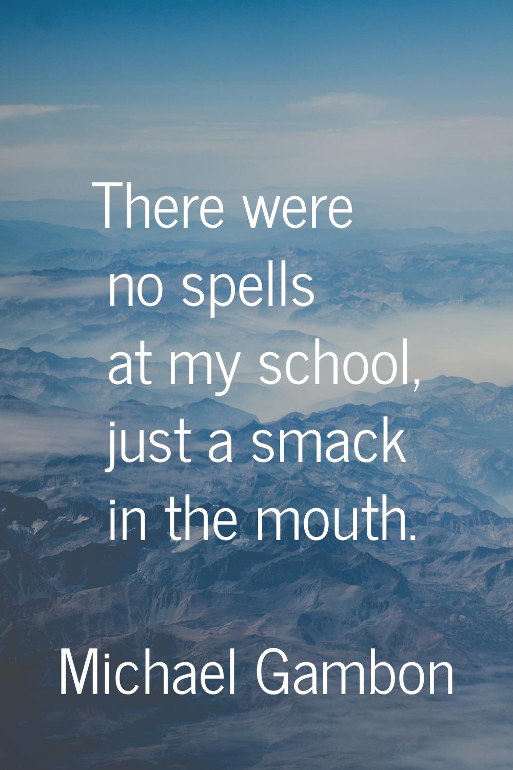 There were no spells at my school, just a smack in the mouth.