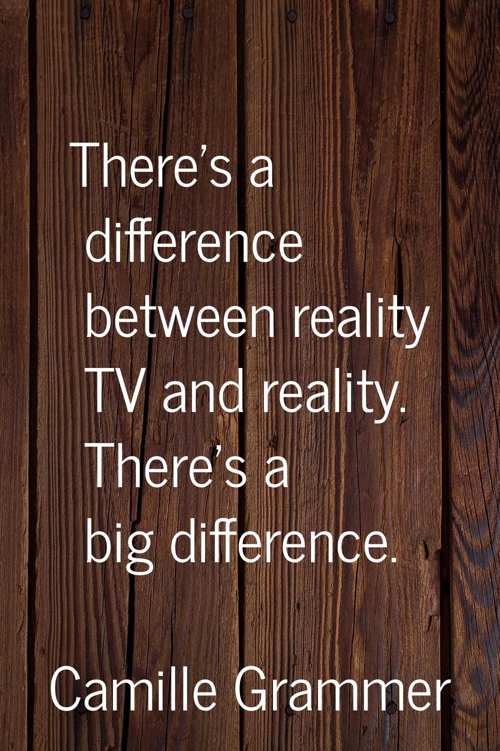 There's a difference between reality TV and reality. There's a big difference.