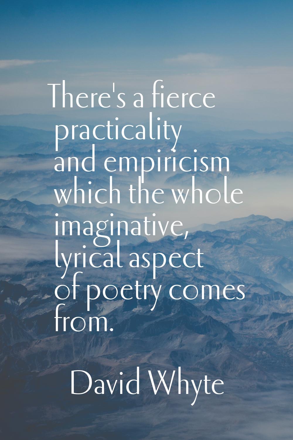 There's a fierce practicality and empiricism which the whole imaginative, lyrical aspect of poetry 