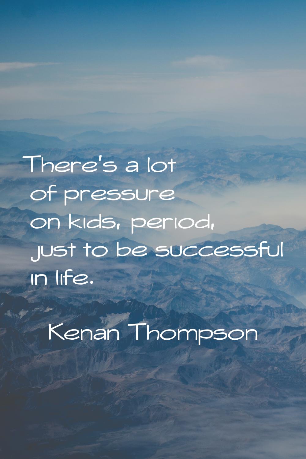 There's a lot of pressure on kids, period, just to be successful in life.