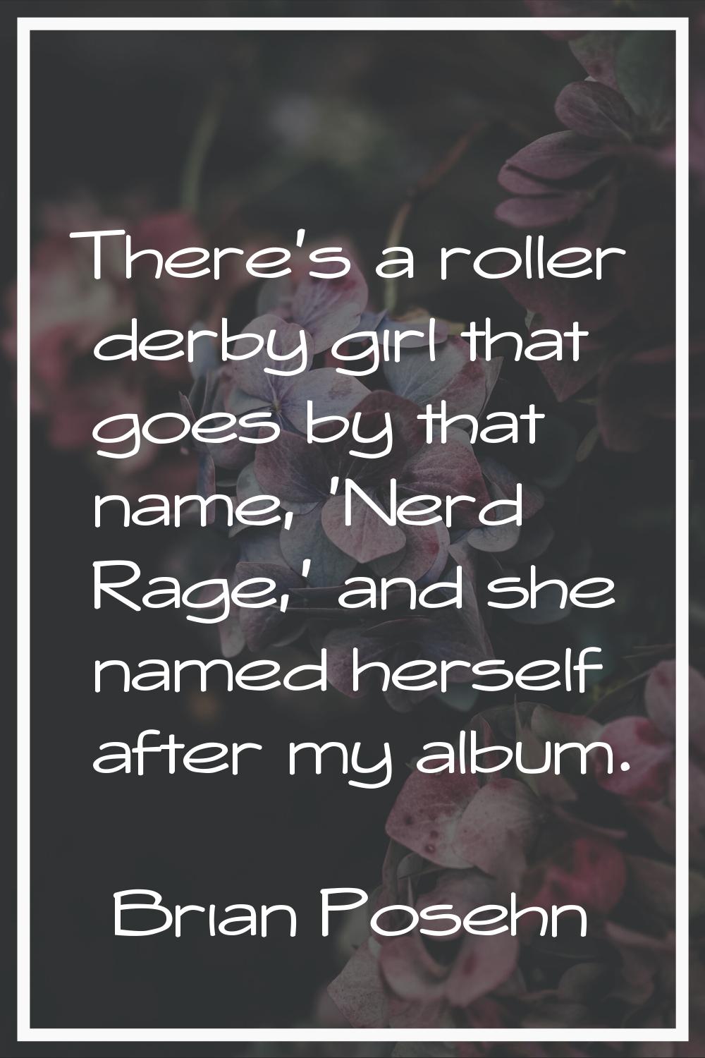 There's a roller derby girl that goes by that name, 'Nerd Rage,' and she named herself after my alb