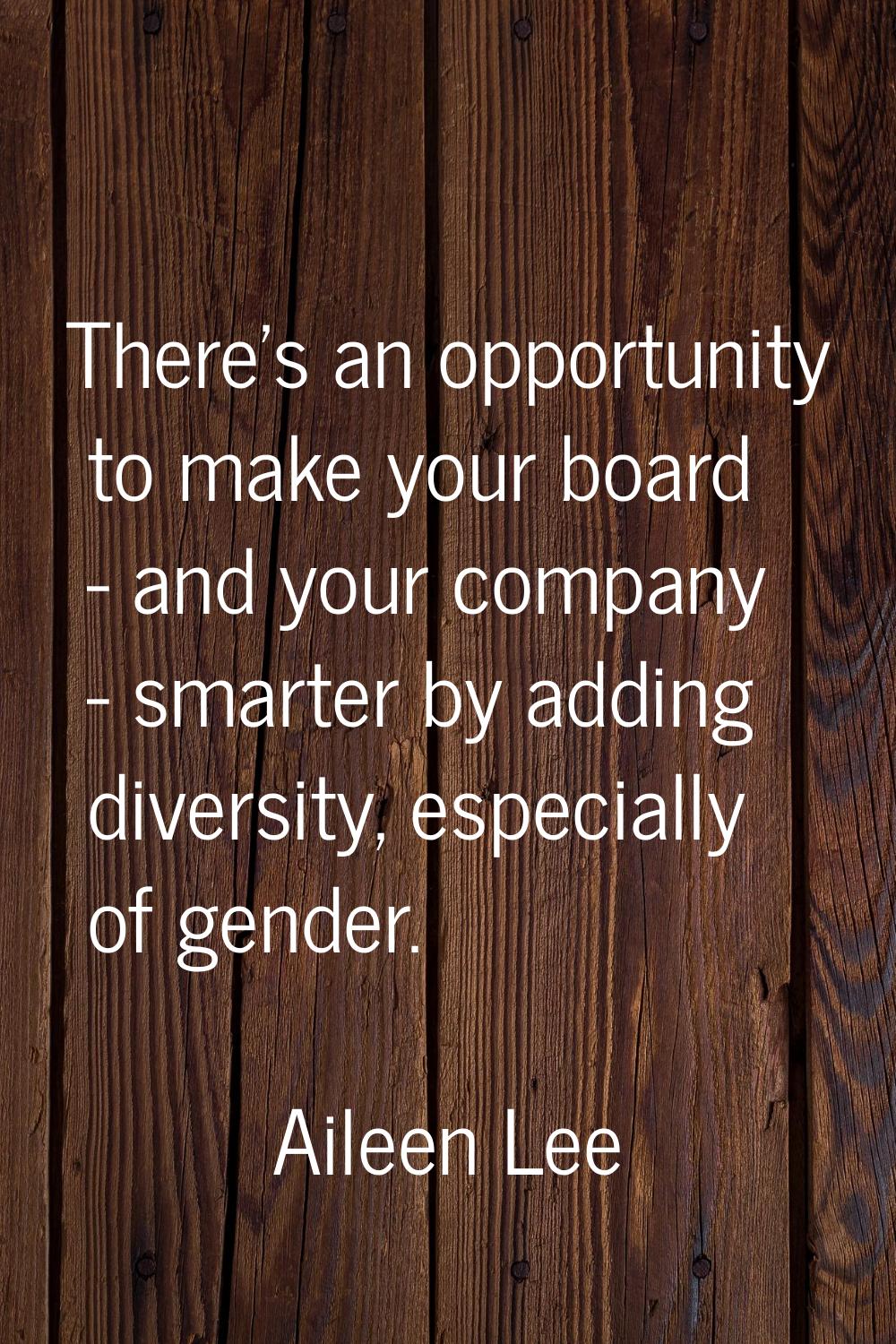 There's an opportunity to make your board - and your company - smarter by adding diversity, especia