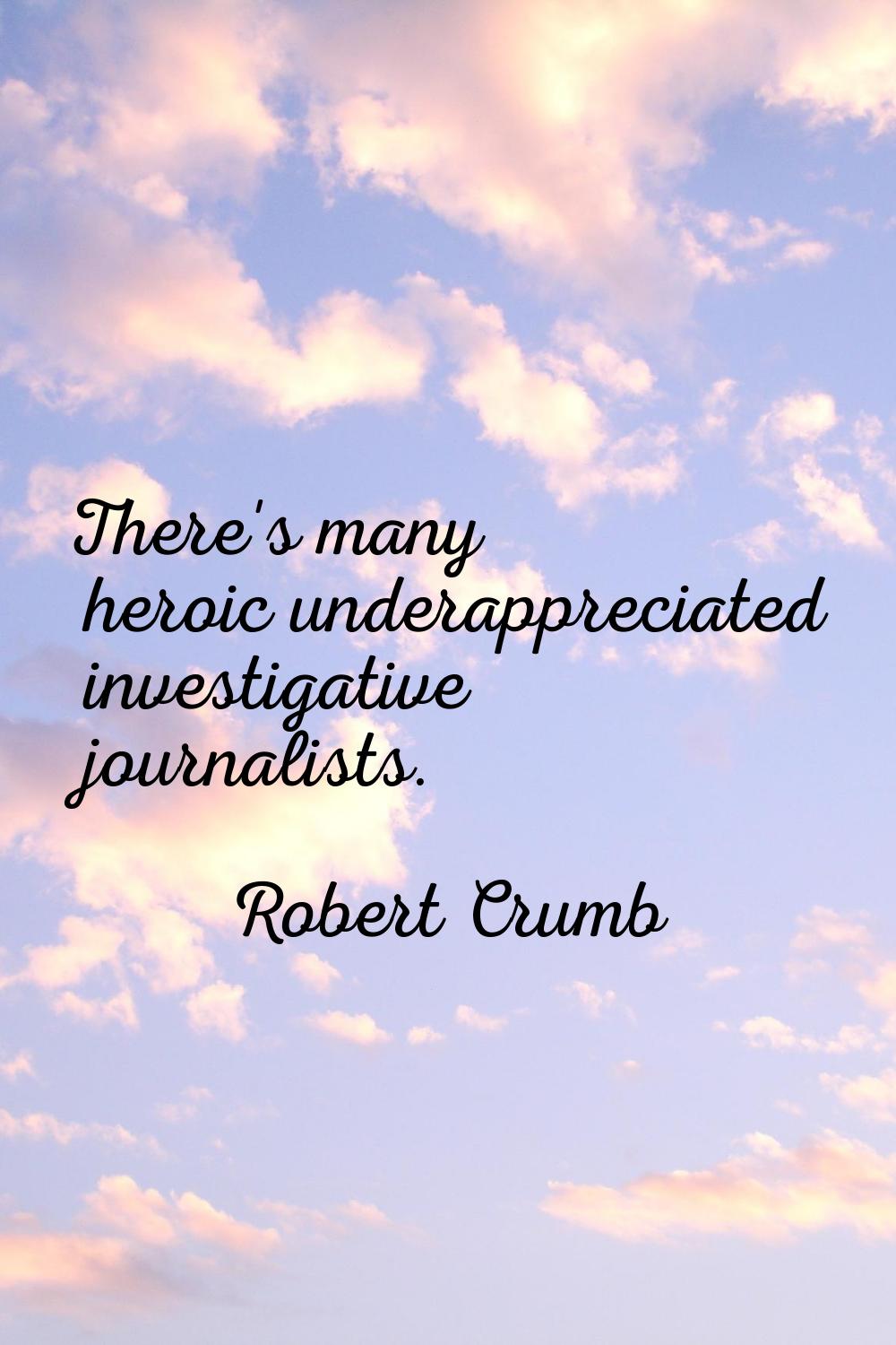 There's many heroic underappreciated investigative journalists.