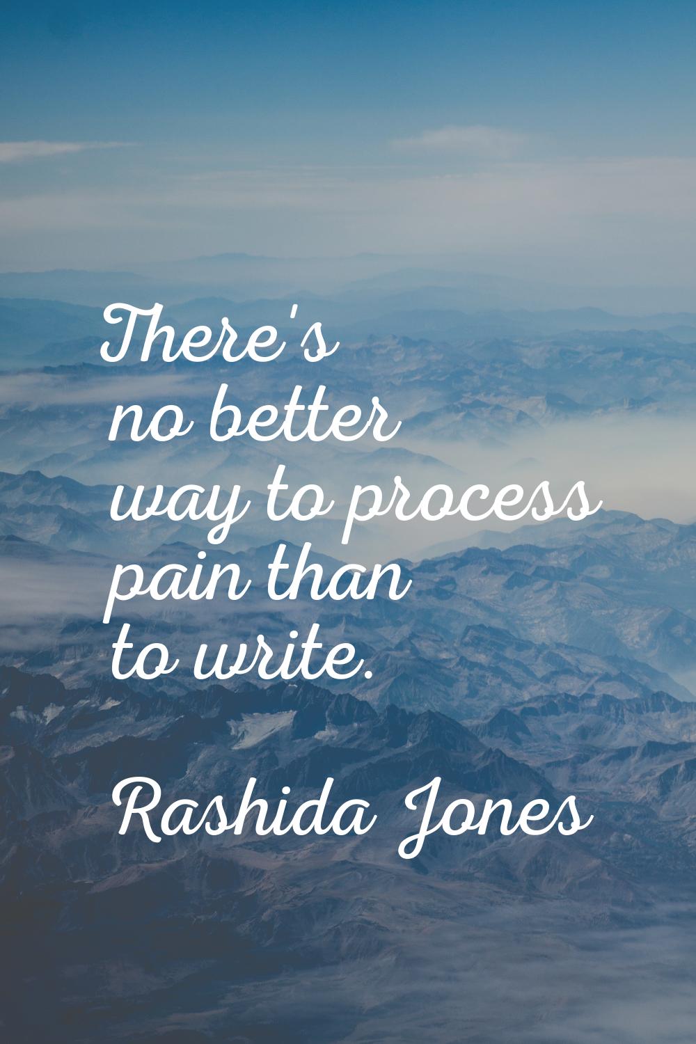 There's no better way to process pain than to write.