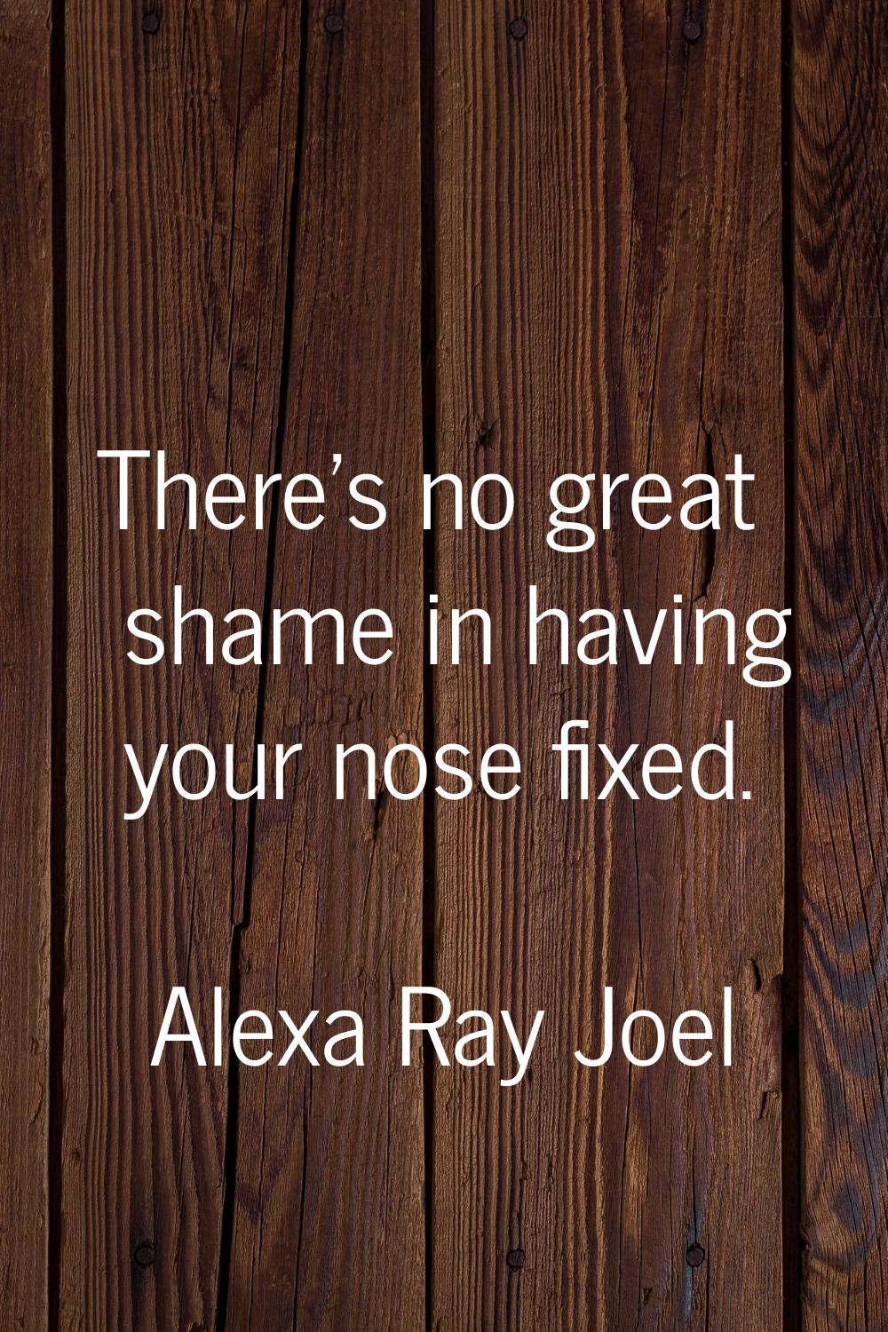 There's no great shame in having your nose fixed.