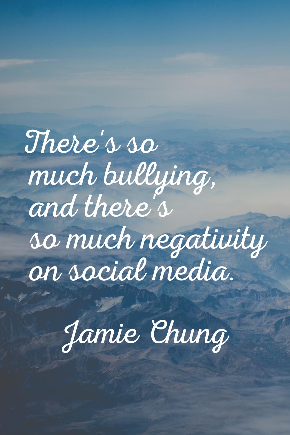 There's so much bullying, and there's so much negativity on social media.