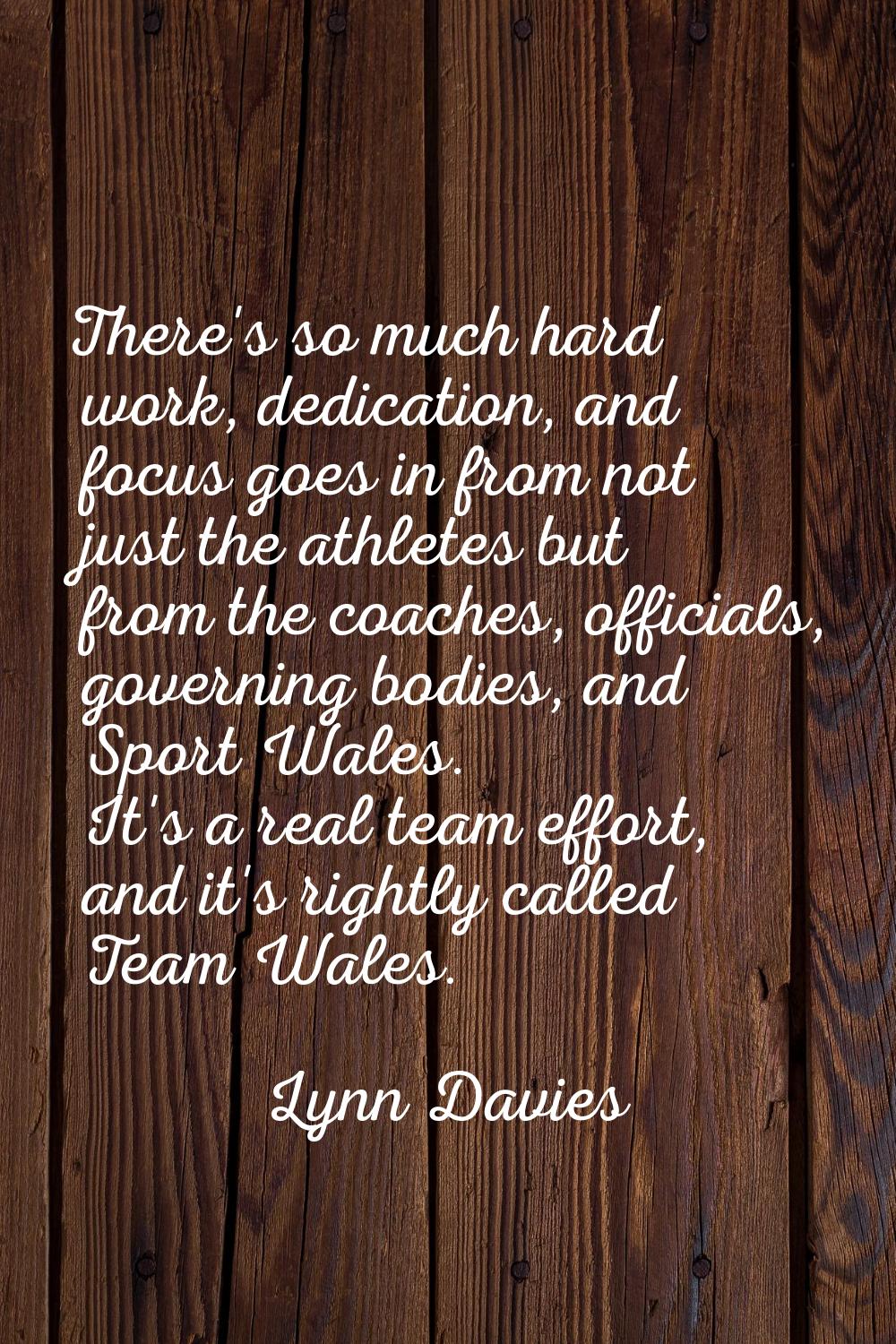 There's so much hard work, dedication, and focus goes in from not just the athletes but from the co