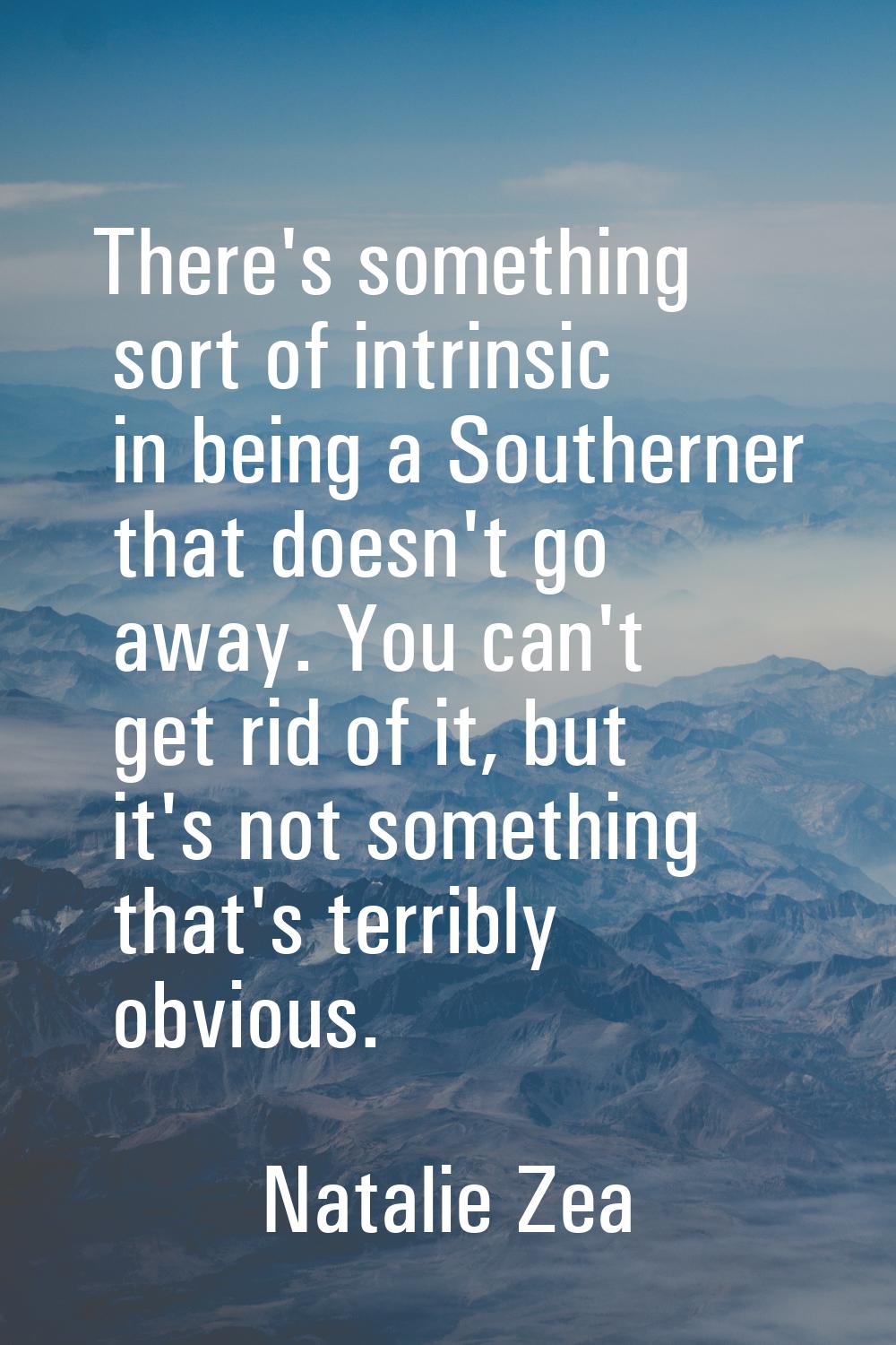 There's something sort of intrinsic in being a Southerner that doesn't go away. You can't get rid o
