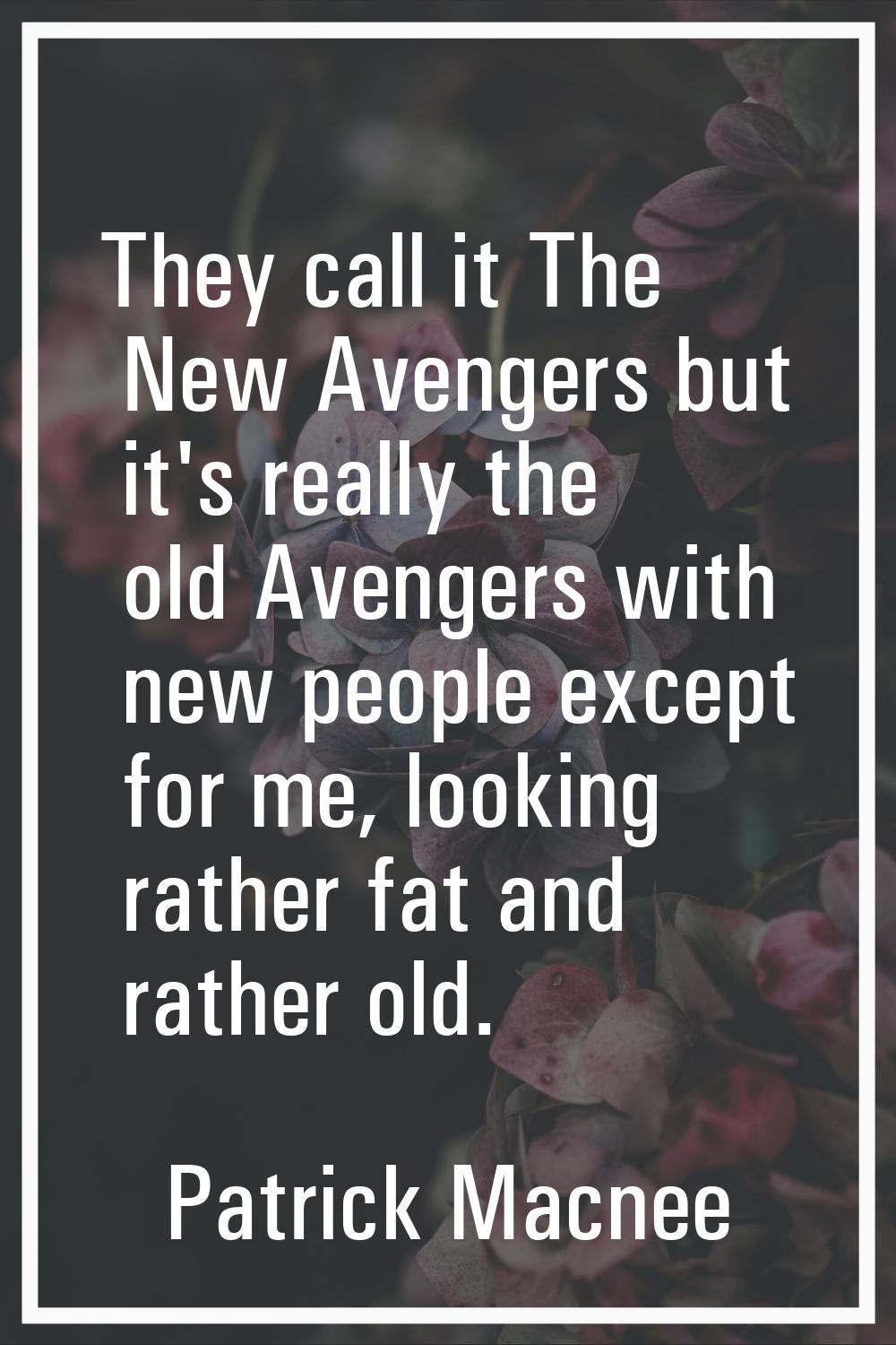 They call it The New Avengers but it's really the old Avengers with new people except for me, looki