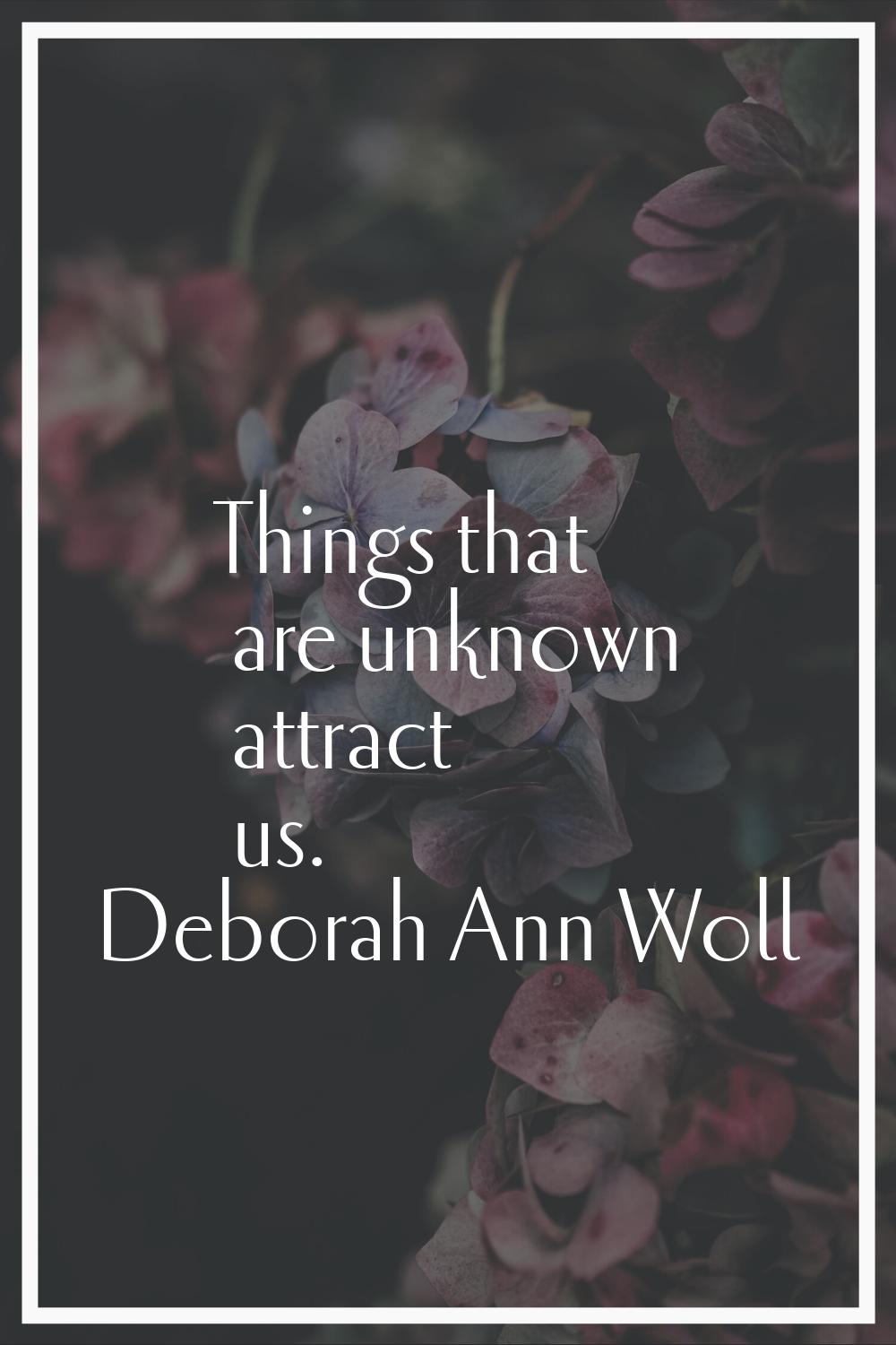 Things that are unknown attract us.