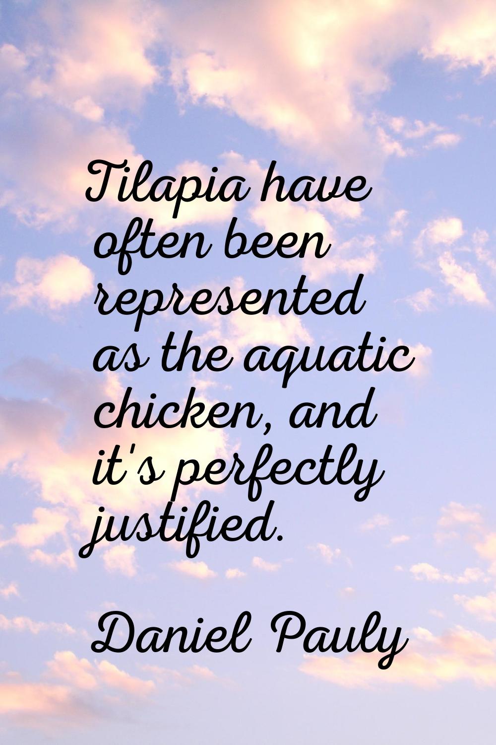 Tilapia have often been represented as the aquatic chicken, and it's perfectly justified.