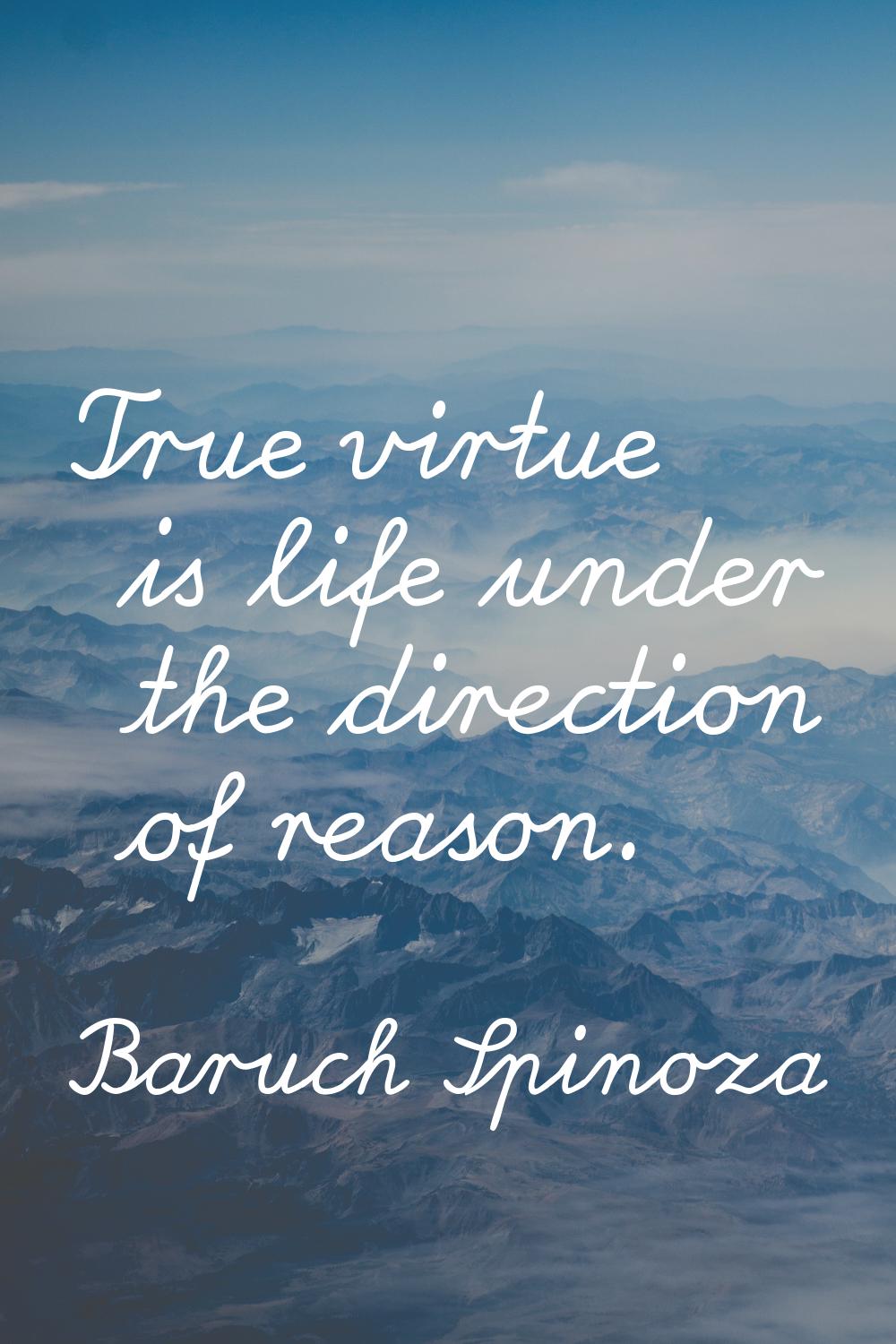True virtue is life under the direction of reason.