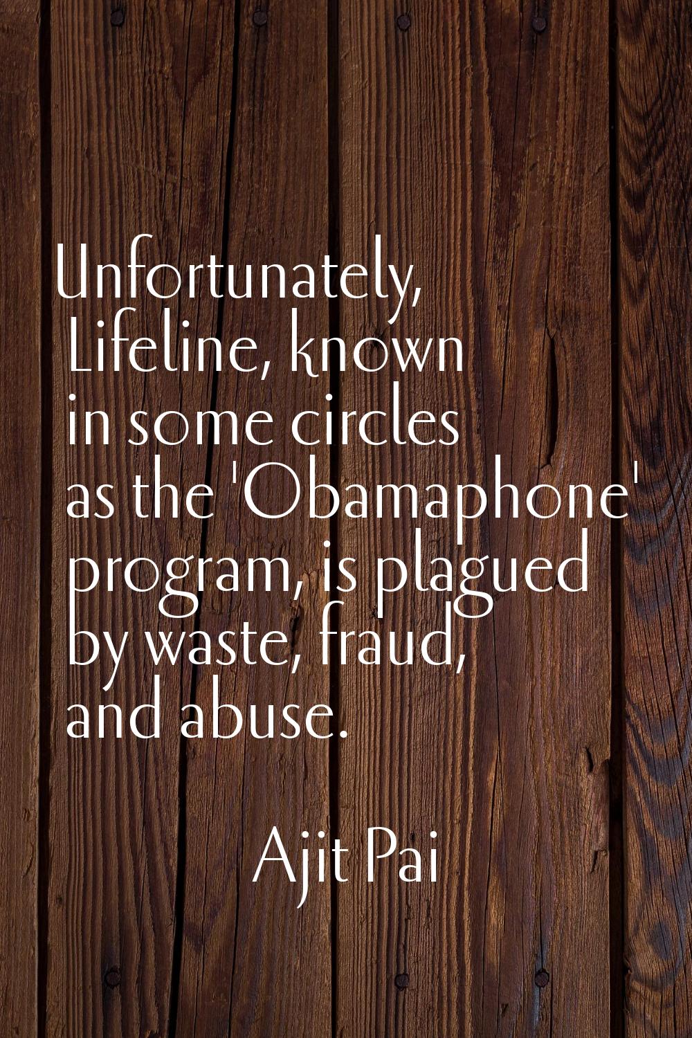 Unfortunately, Lifeline, known in some circles as the 'Obamaphone' program, is plagued by waste, fr