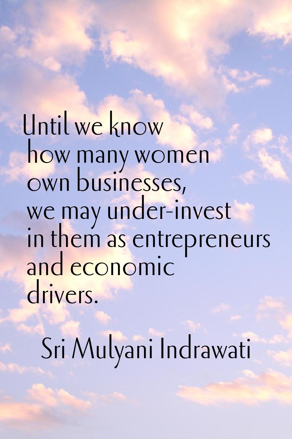 Until we know how many women own businesses, we may under-invest in them as entrepreneurs and econo