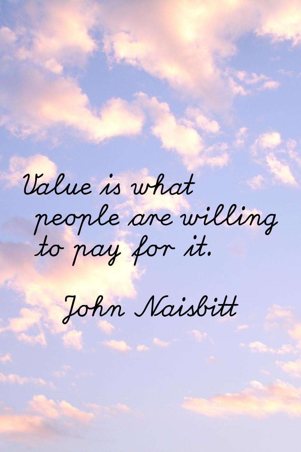 Value is what people are willing to pay for it.