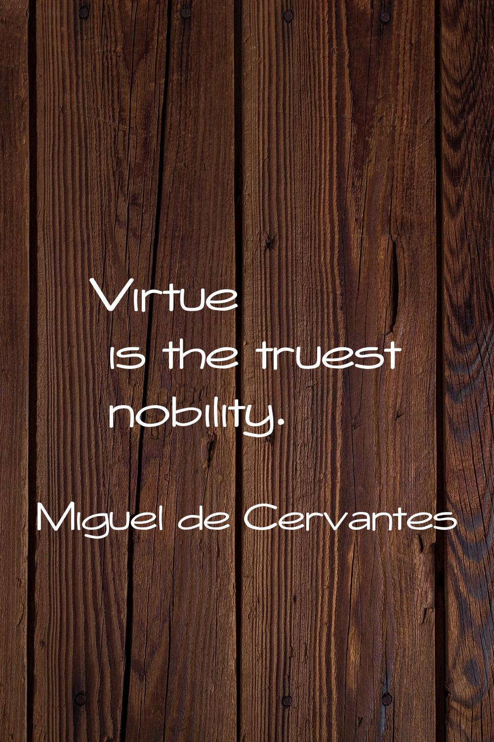 Virtue is the truest nobility.