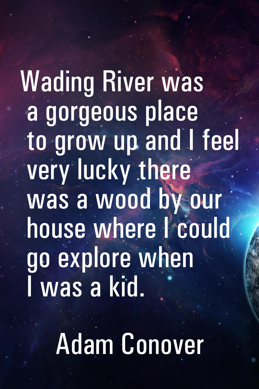 Wading River was a gorgeous place to grow up and I feel very lucky there was a wood by our house wh