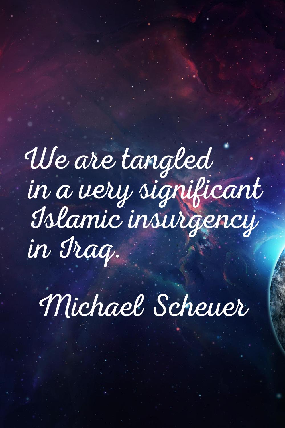 We are tangled in a very significant Islamic insurgency in Iraq.