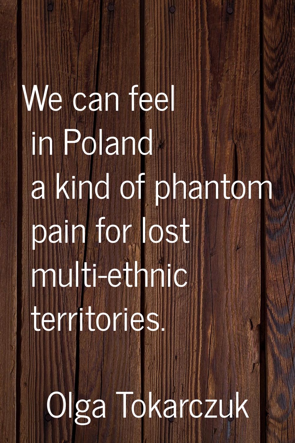 We can feel in Poland a kind of phantom pain for lost multi-ethnic territories.