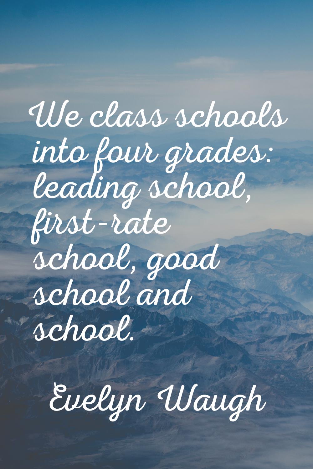 We class schools into four grades: leading school, first-rate school, good school and school.