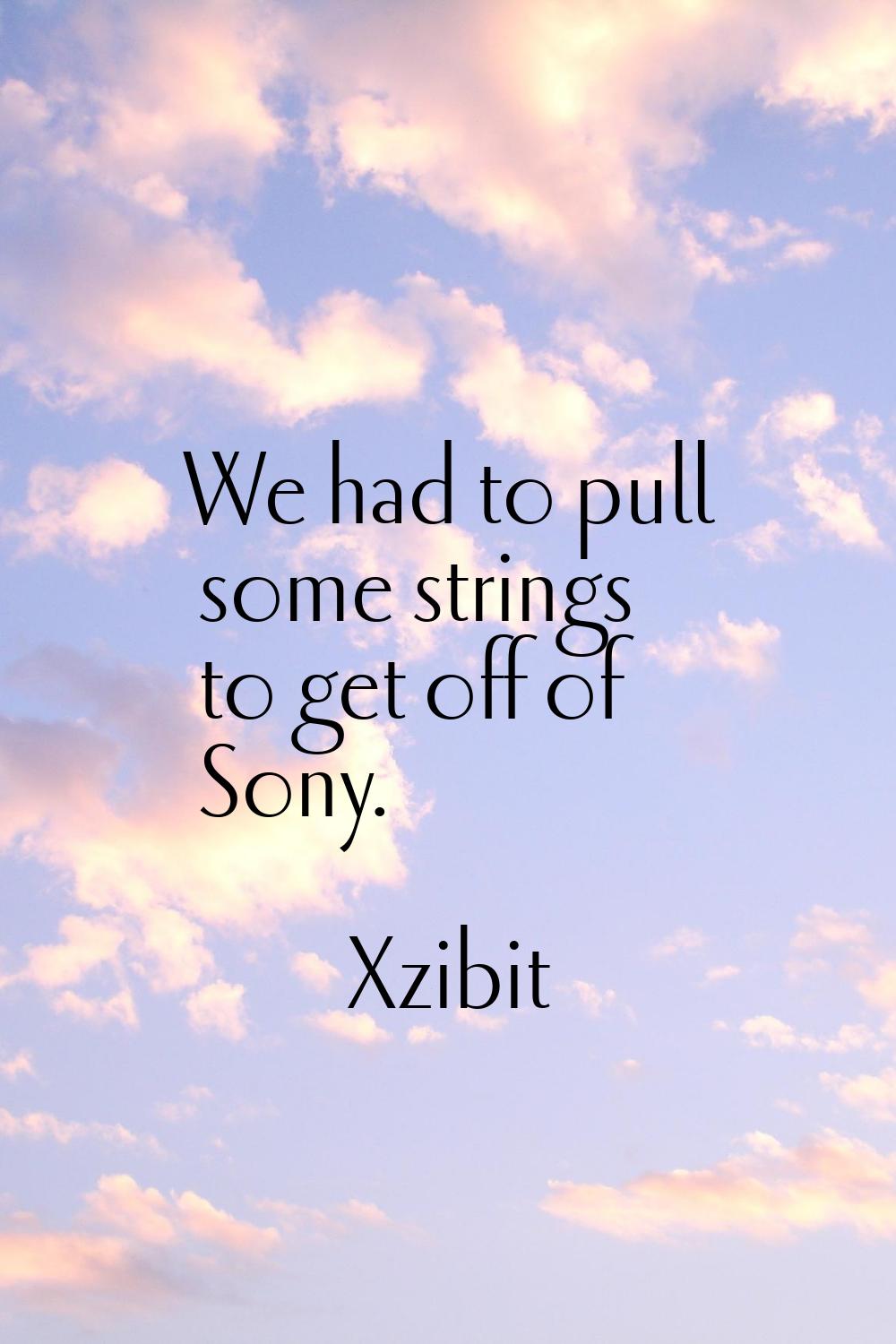 We had to pull some strings to get off of Sony.
