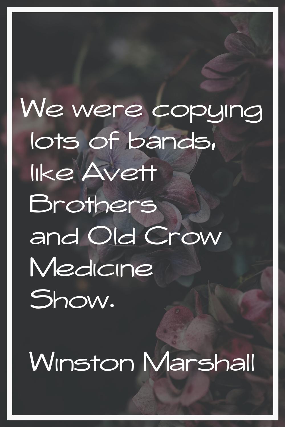 We were copying lots of bands, like Avett Brothers and Old Crow Medicine Show.