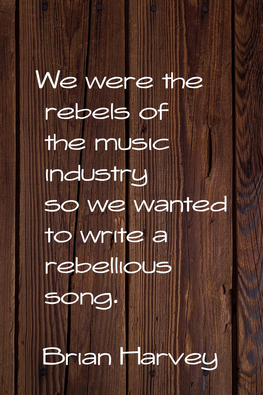 We were the rebels of the music industry so we wanted to write a rebellious song.
