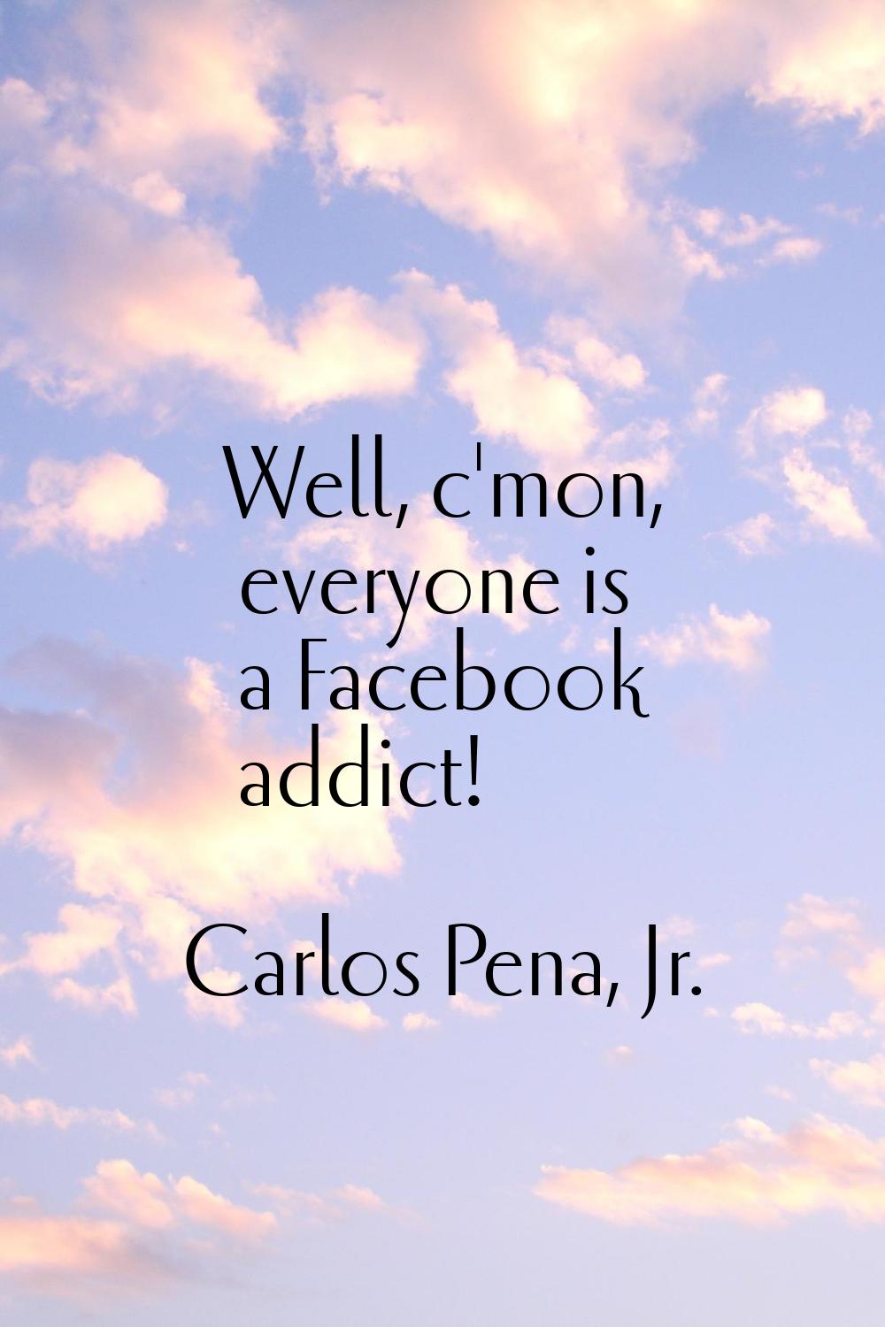 Well, c'mon, everyone is a Facebook addict!