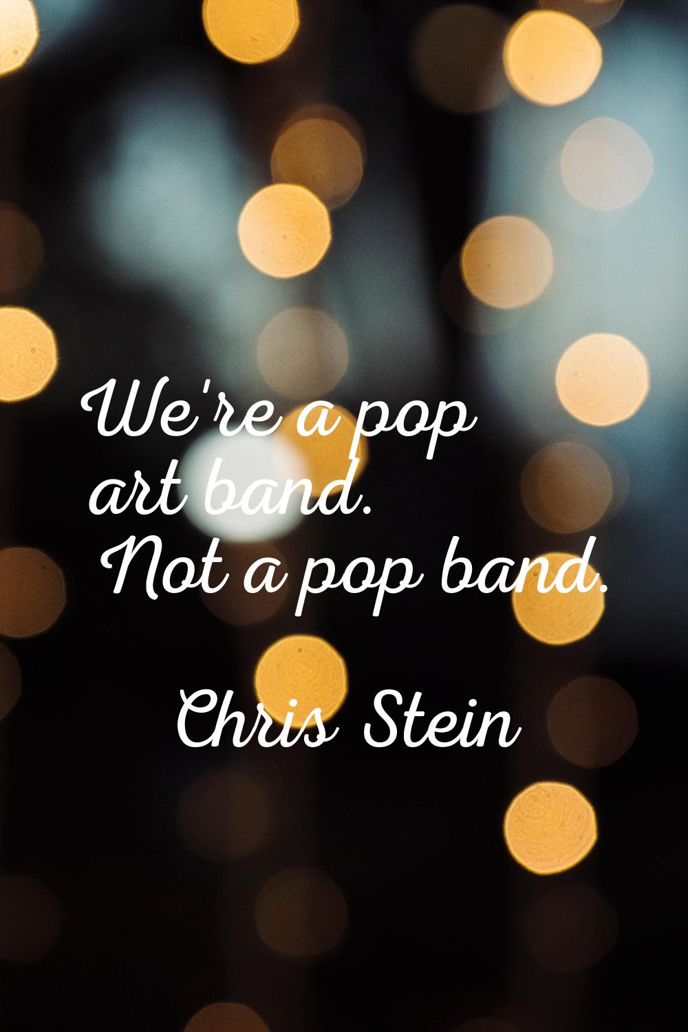 We're a pop art band. Not a pop band.