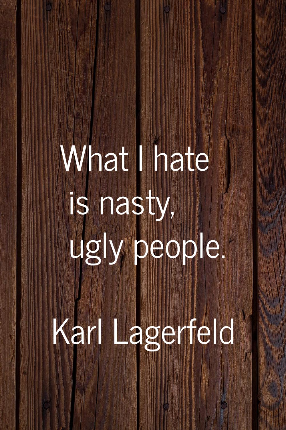 What I hate is nasty, ugly people.