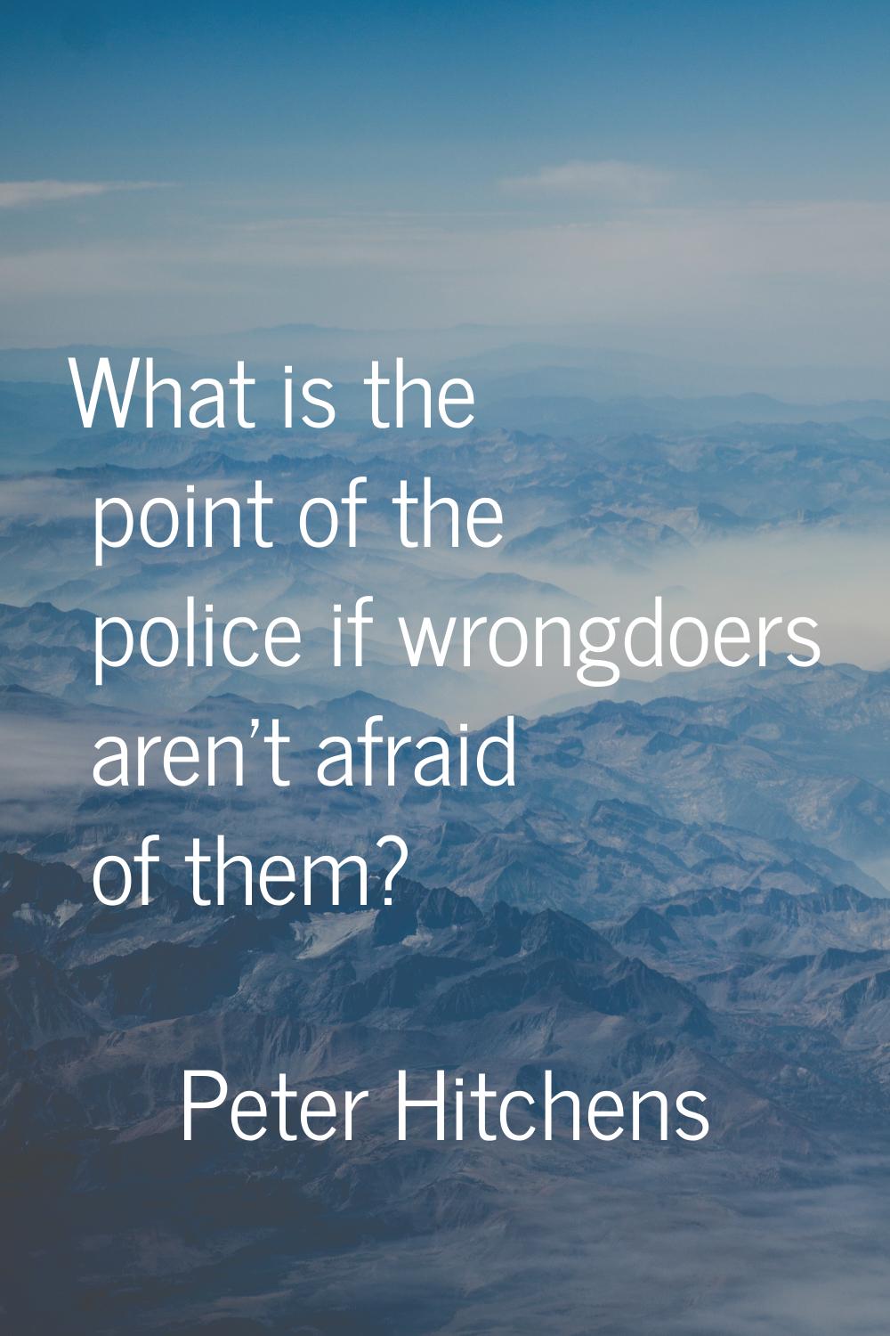 What is the point of the police if wrongdoers aren't afraid of them?