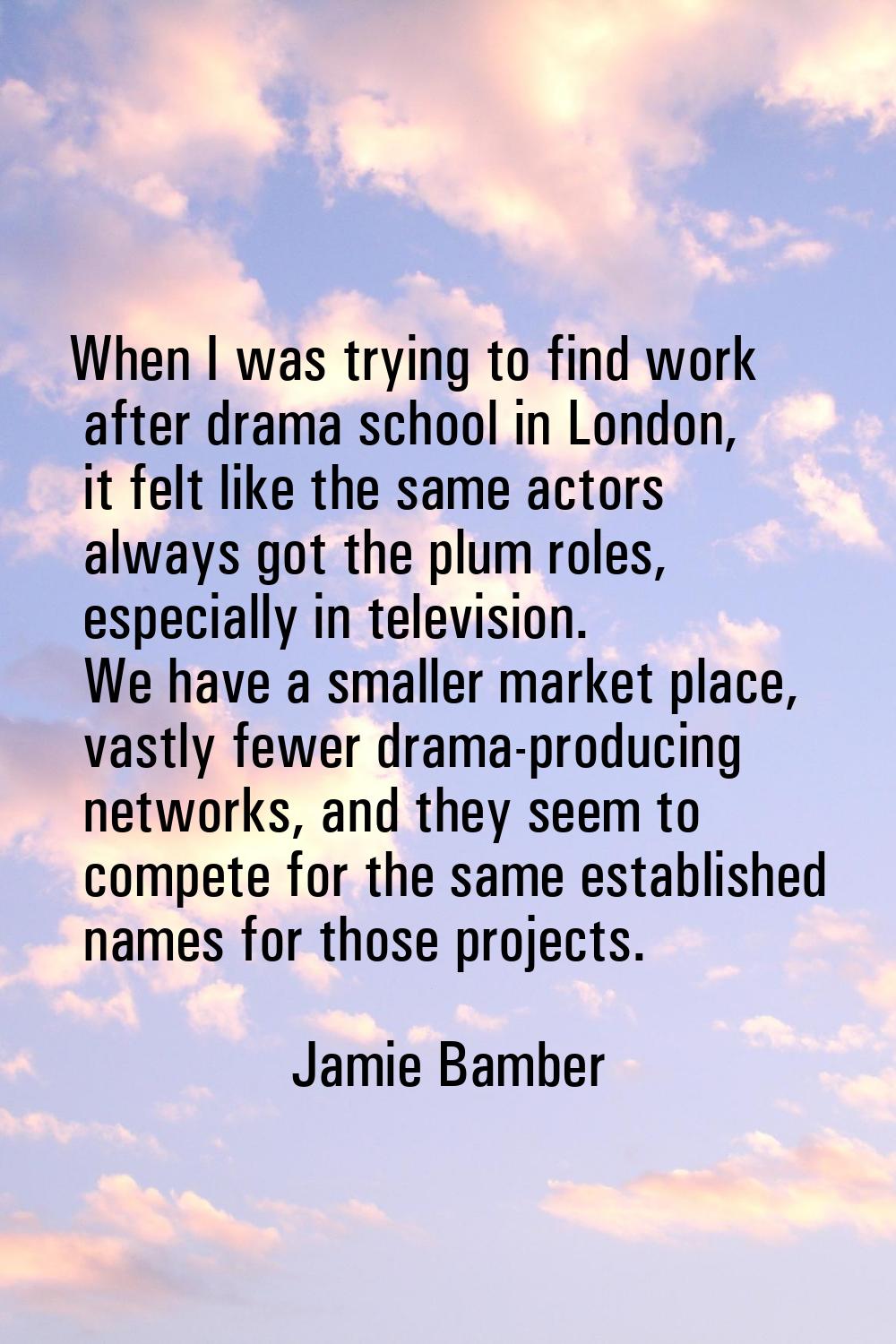 When I was trying to find work after drama school in London, it felt like the same actors always go