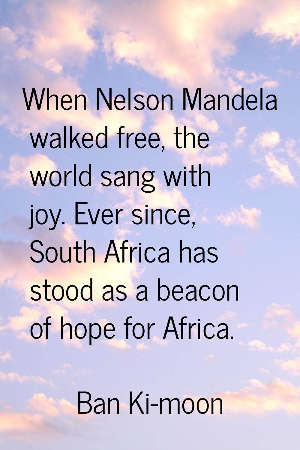 When Nelson Mandela walked free, the world sang with joy. Ever since, South Africa has stood as a b