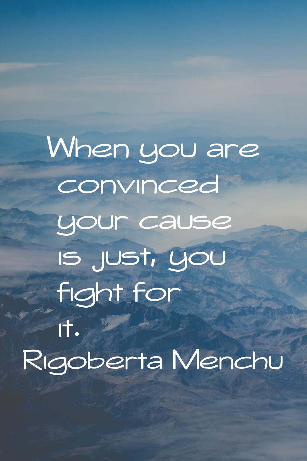 When you are convinced your cause is just, you fight for it.