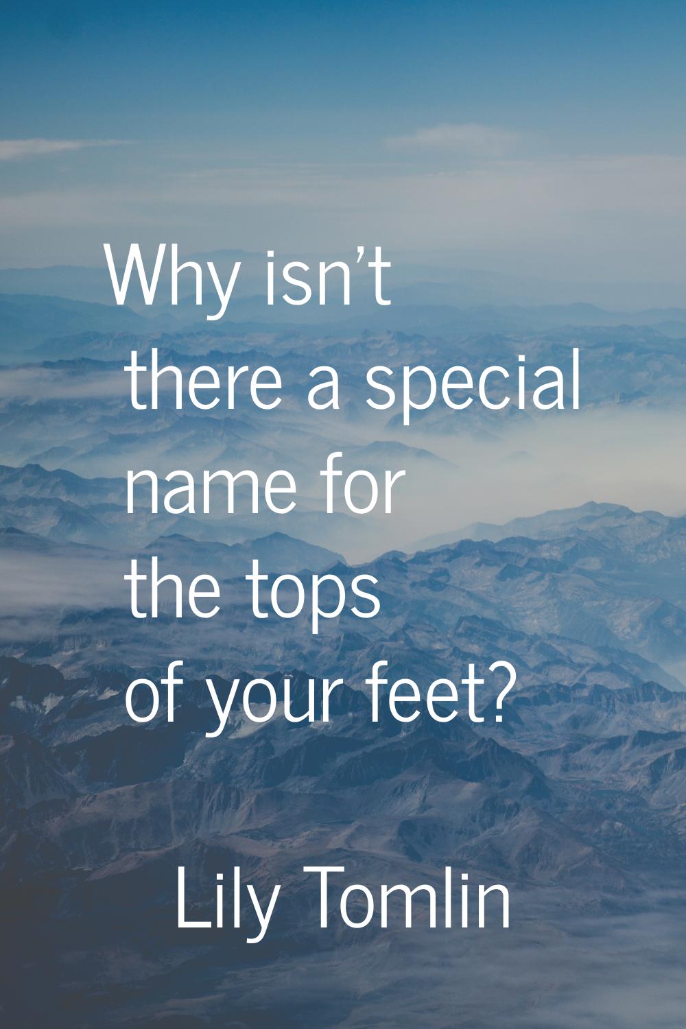 Why isn't there a special name for the tops of your feet?