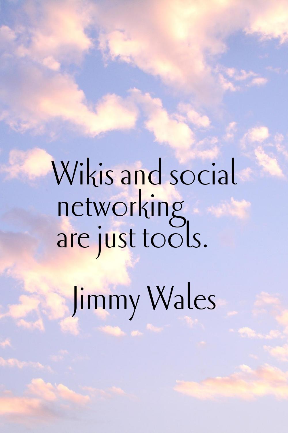 Wikis and social networking are just tools.