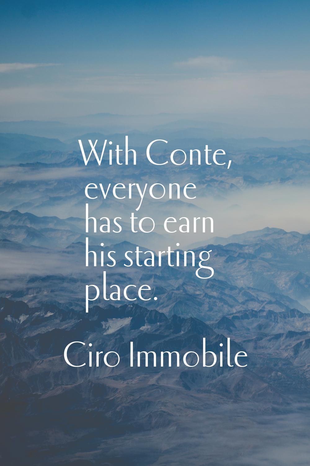 With Conte, everyone has to earn his starting place.