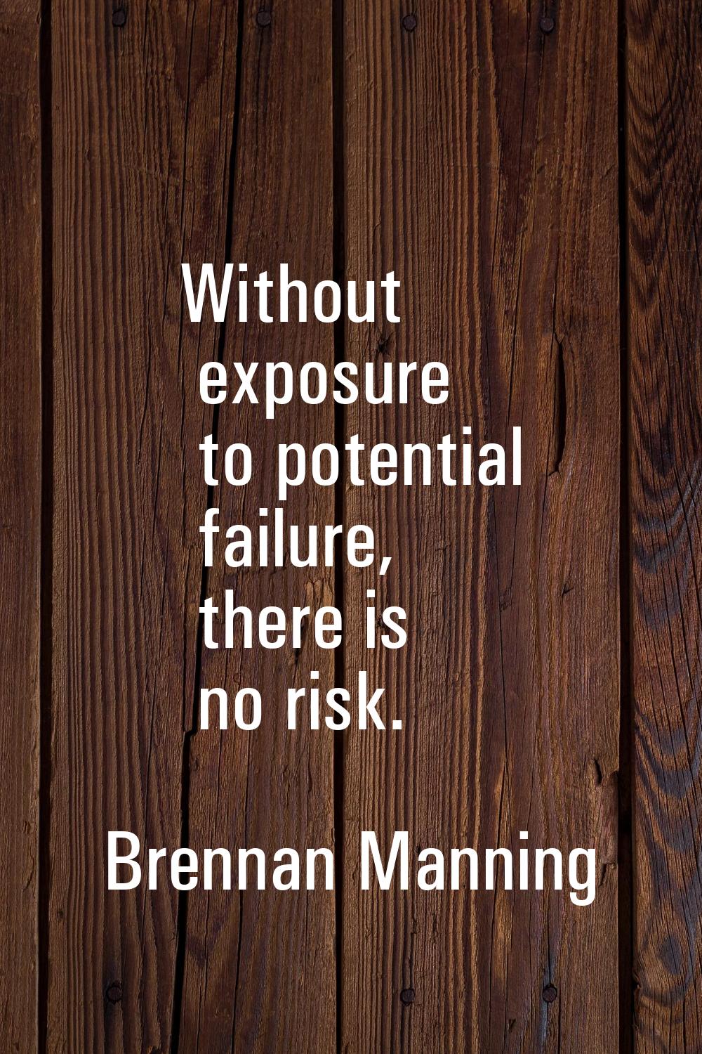 Without exposure to potential failure, there is no risk.