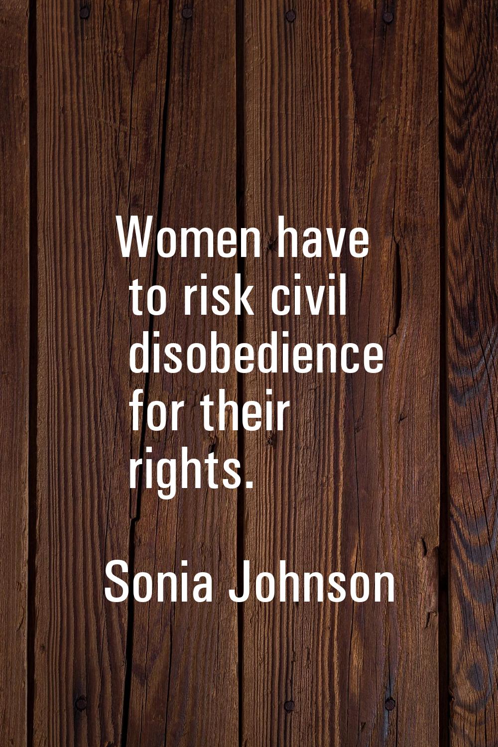 Women have to risk civil disobedience for their rights.
