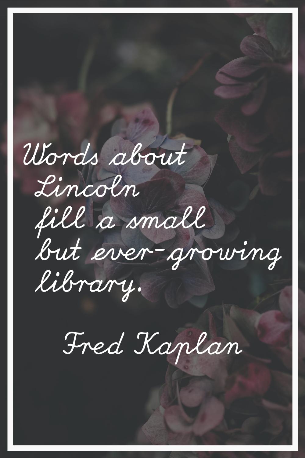 Words about Lincoln fill a small but ever-growing library.