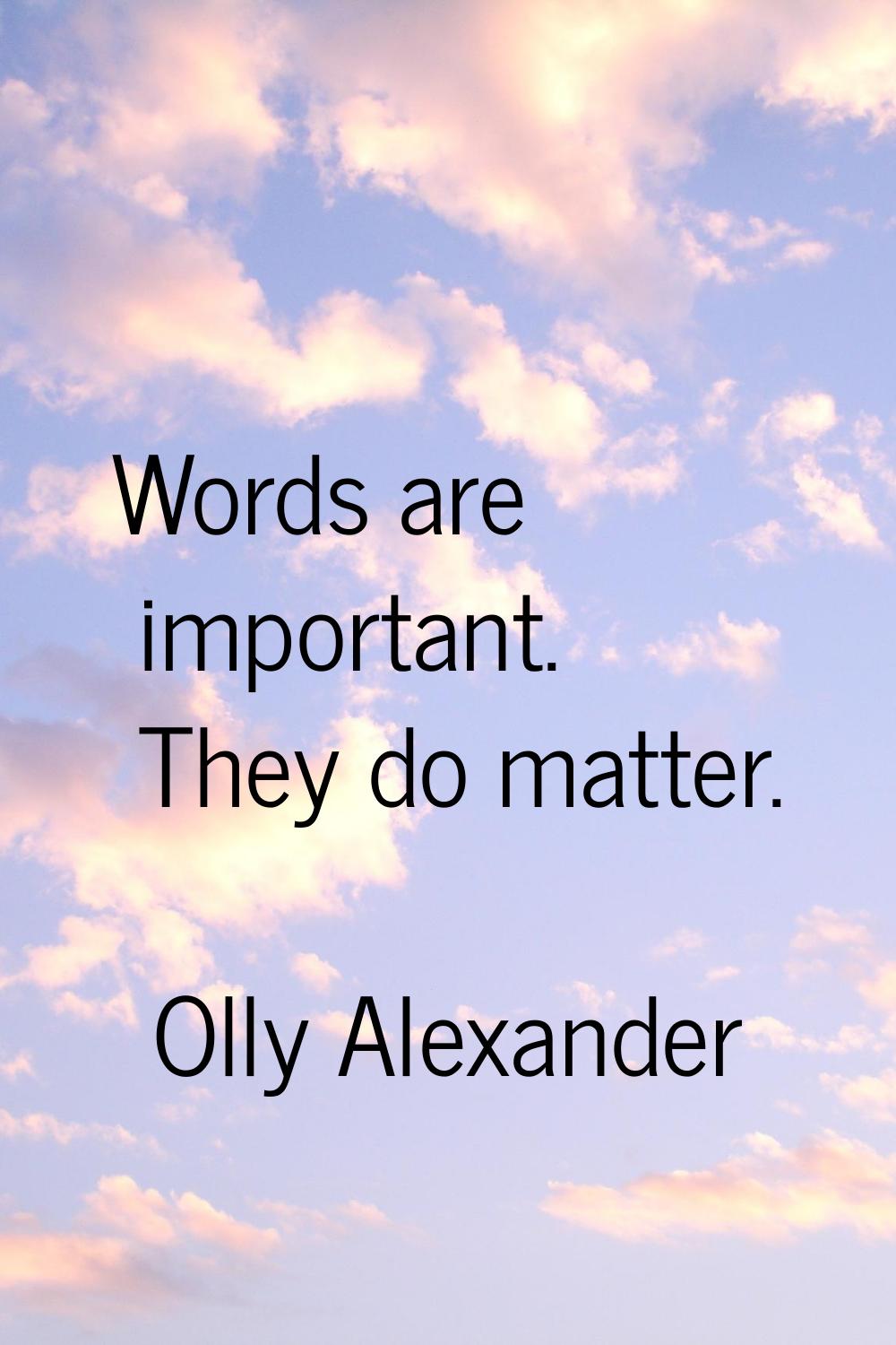 Words are important. They do matter.