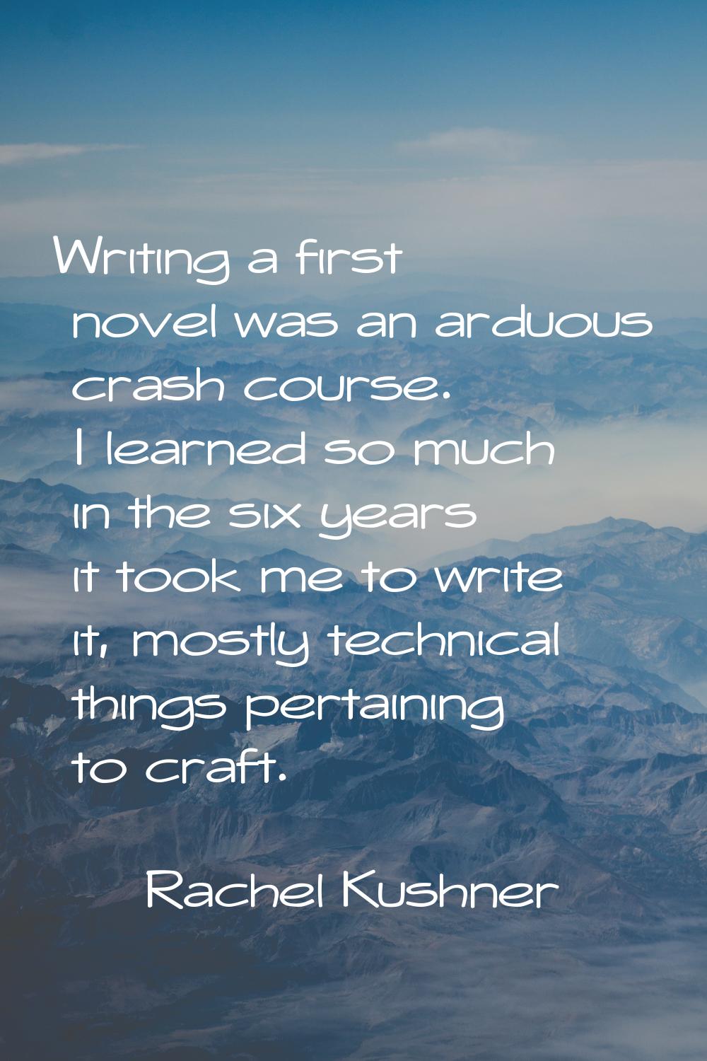 Writing a first novel was an arduous crash course. I learned so much in the six years it took me to