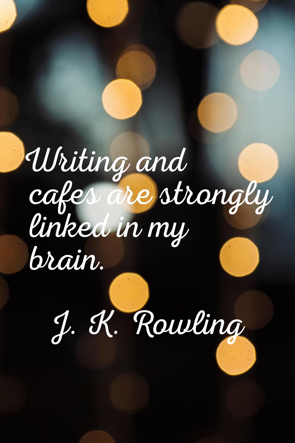 Writing and cafes are strongly linked in my brain.