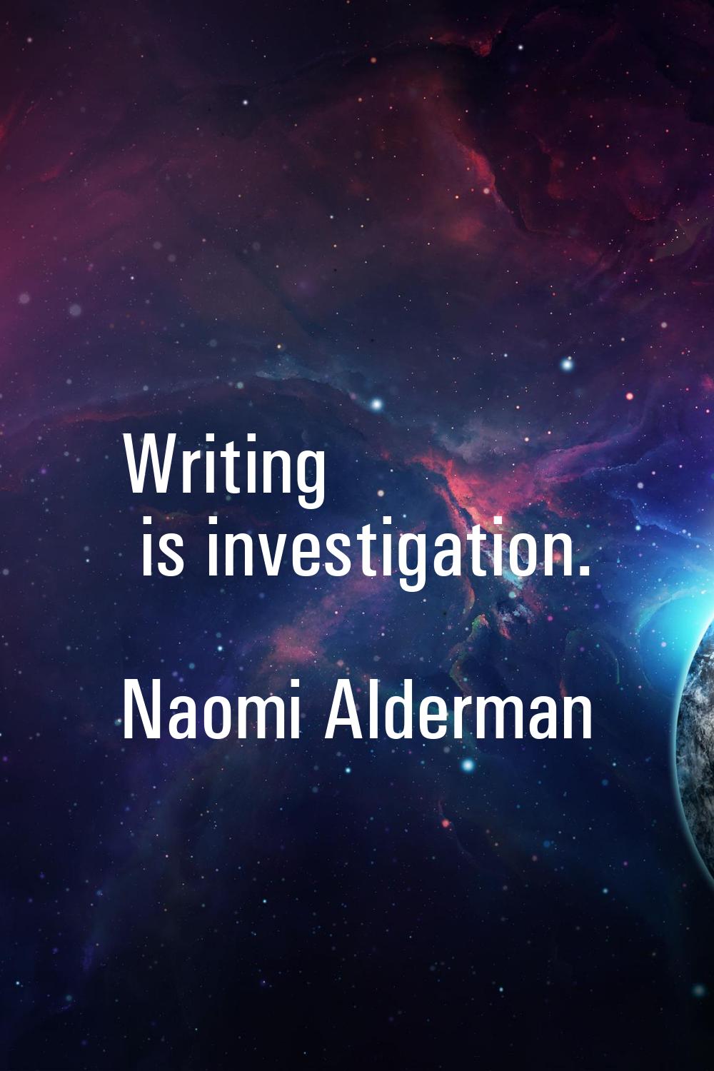 Writing is investigation.